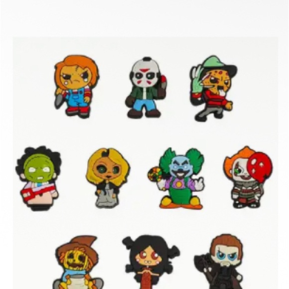 10 piece Horror Character shoe charm Set